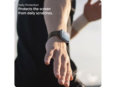 Protector de pantalla Spigen Elite Shield �EZ FIT� de cristal h�brido (paquete de 2) para Apple Watc