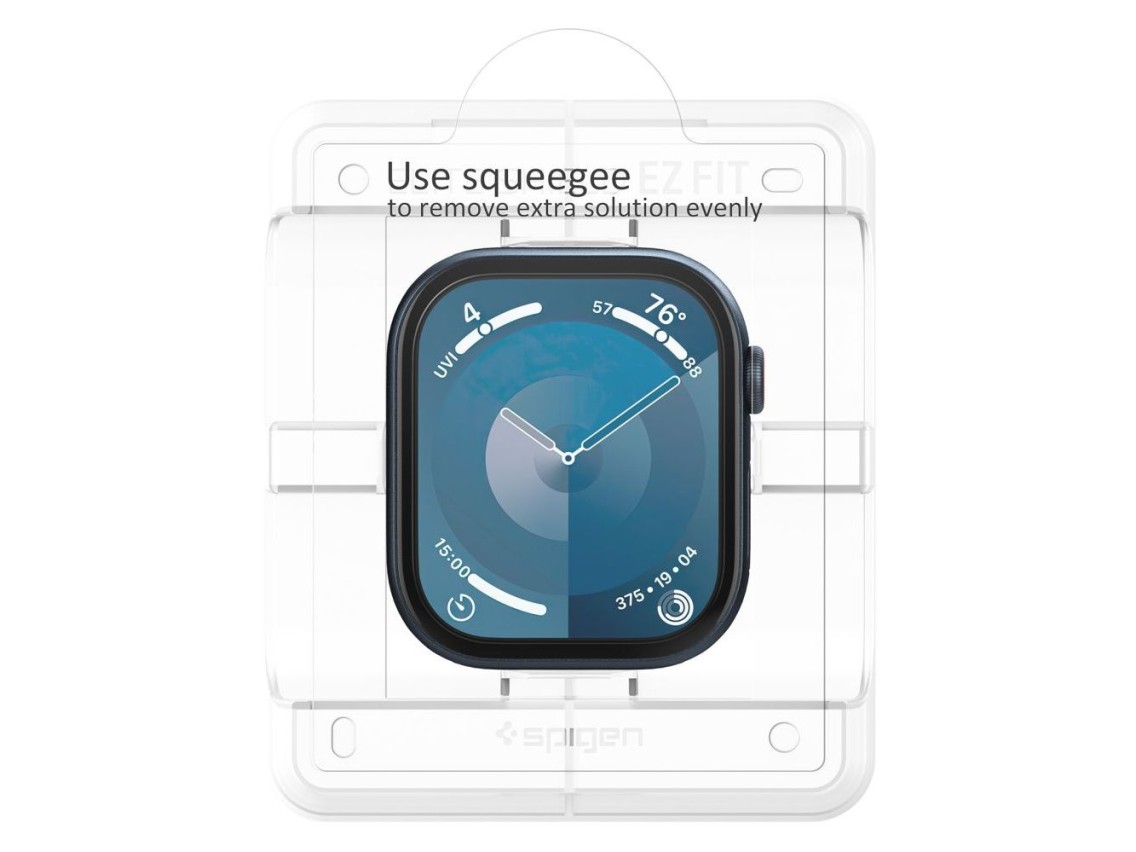 Protector de pantalla Spigen Elite Shield “EZ FIT” de cristal híbrido (paquete de 2) para Apple Watc