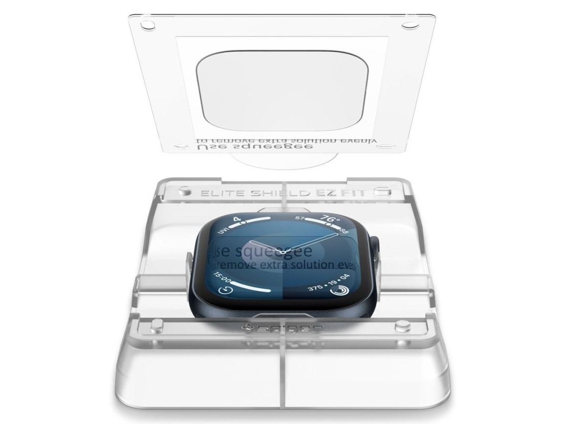 Protector de pantalla Spigen Elite Shield “EZ FIT” de cristal híbrido (paquete de 2) para Apple Watc