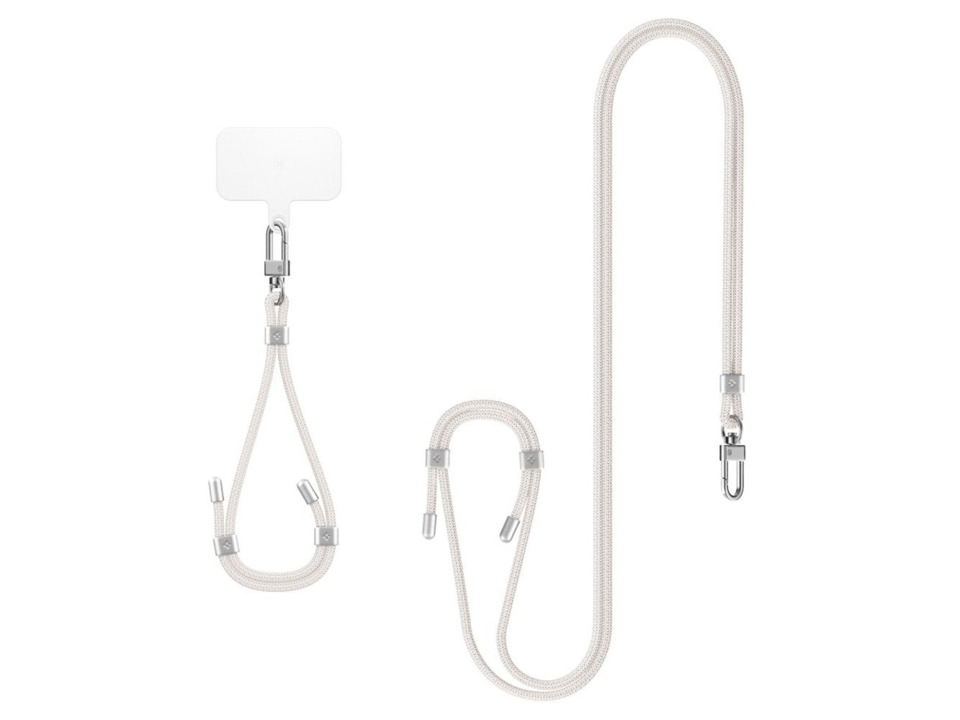 Conjunto universal Spigen com cordão e pingente - Branco