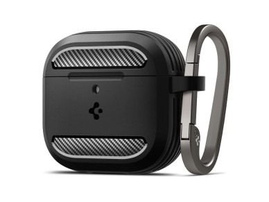Capa Spigen Rugged Armor para AirPods 4 - Preta Capa Spigen Rugged Armor para AirPods 4 - Preta