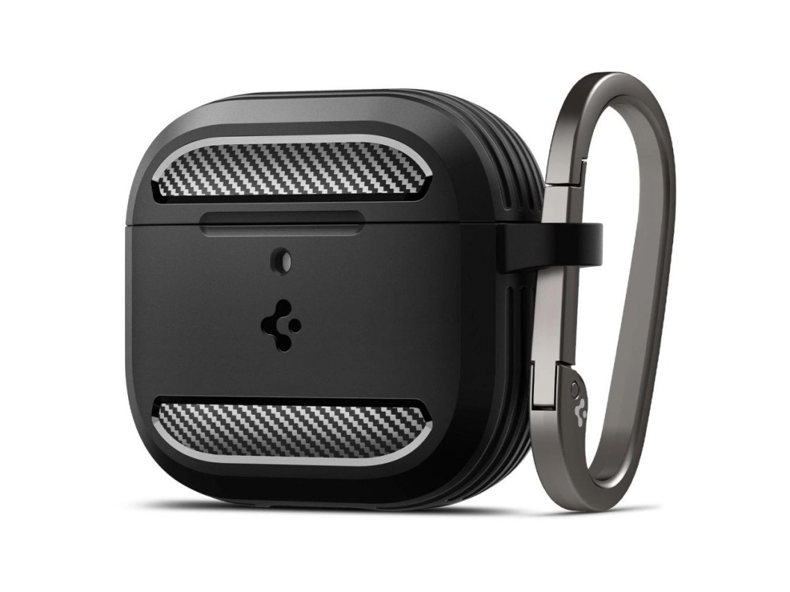 Funda Spigen Rugged Armor para AirPods 4 - Negra