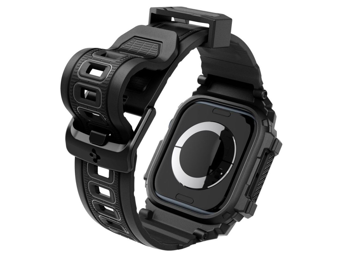 Funda con correa Spigen Rugged Armor Pro para Apple Watch 10 (42 mm) - Negra