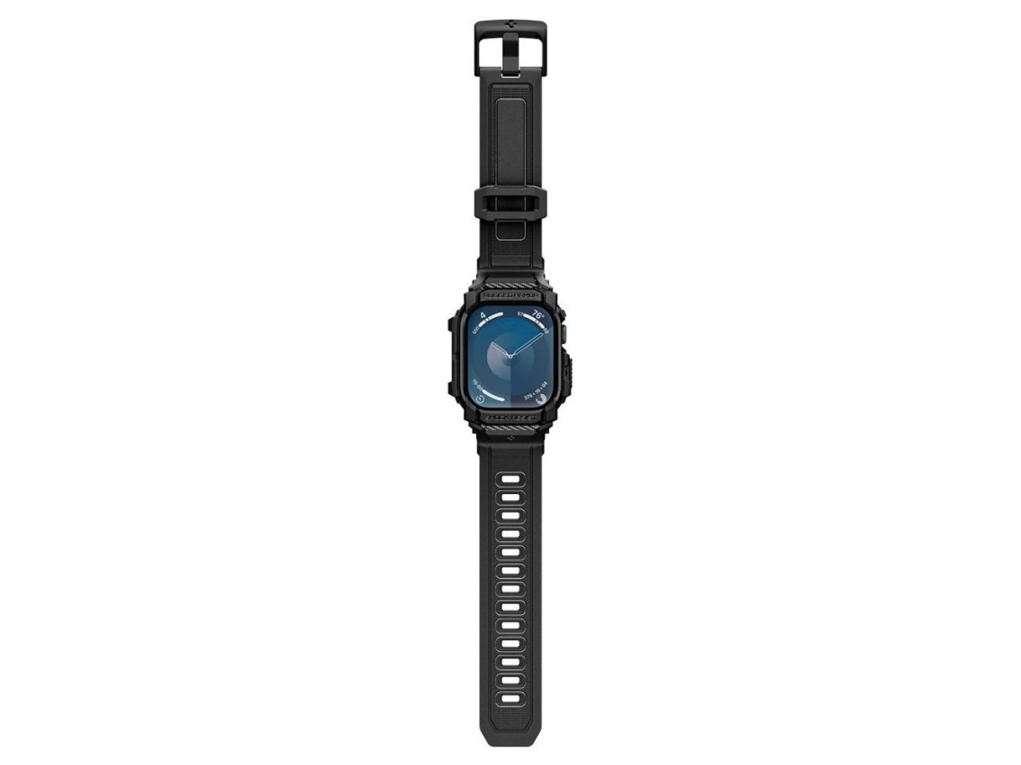 Funda con correa Spigen Rugged Armor Pro para Apple Watch 10 (42 mm) - Negra