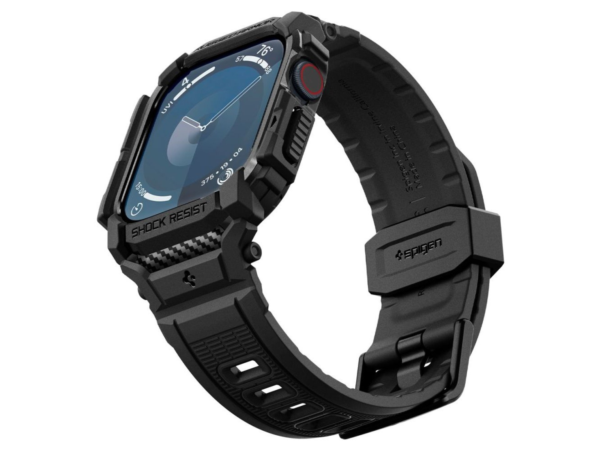 Funda con correa Spigen Rugged Armor Pro para Apple Watch 10 (42 mm) - Negra