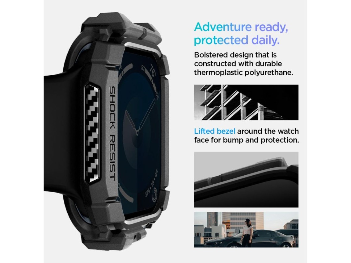 Spigen Rugged Armor Case for Apple Watch 10 (42mm) - Black