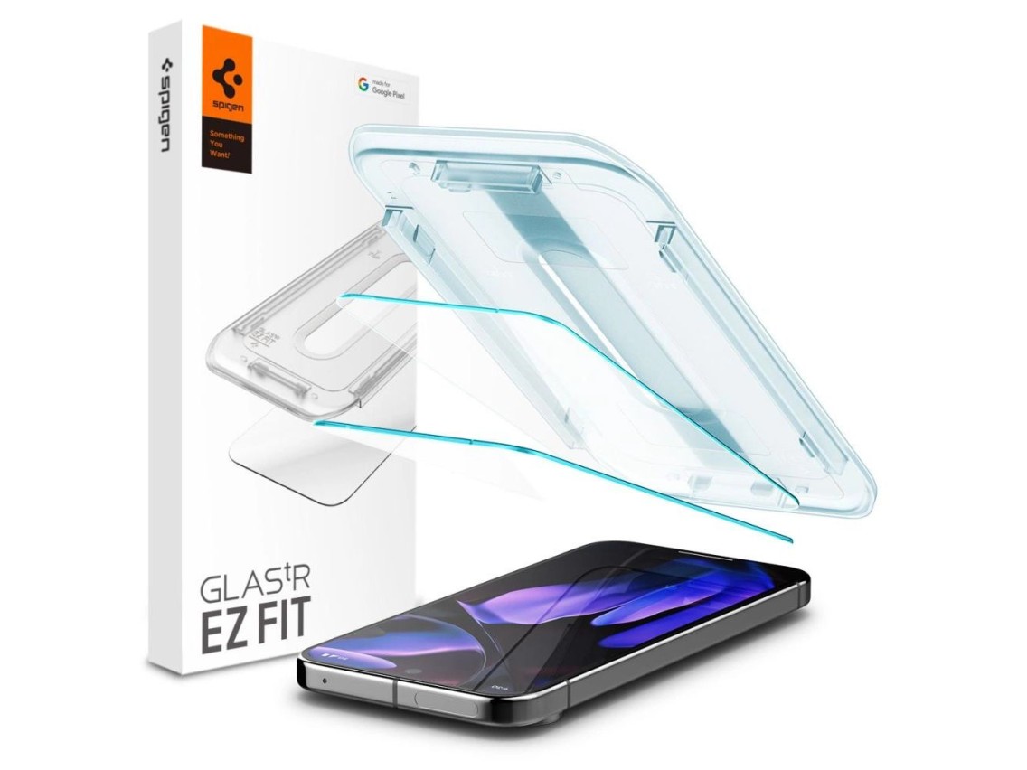 Protector de pantalla de vidrio templado Spigen Glas.tR EZ Fit con aplicador para Google Pixel 9 Pro