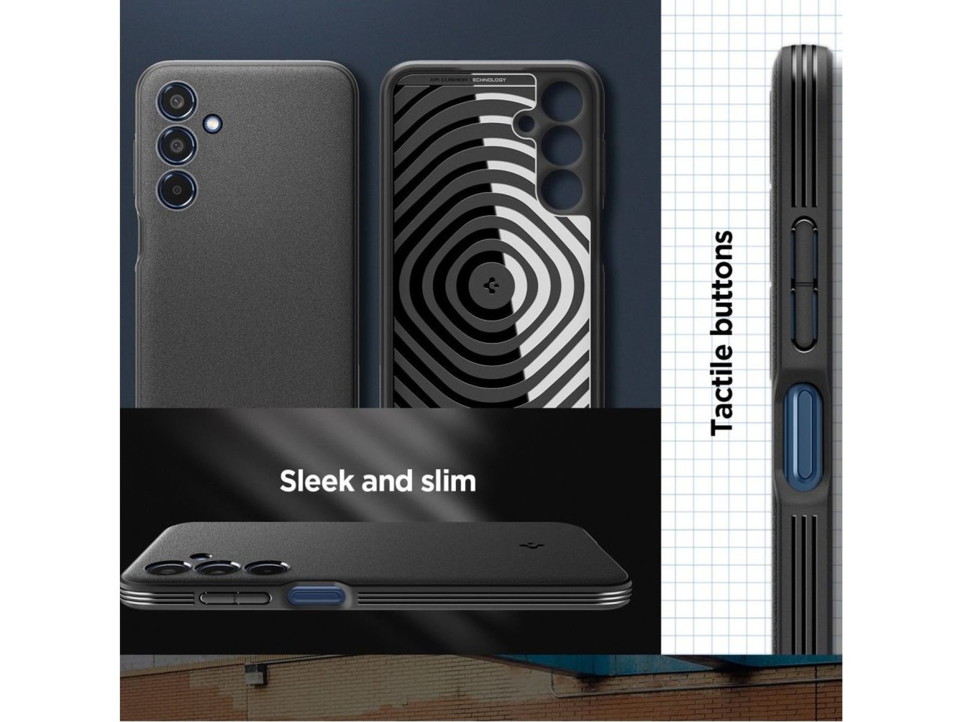 Capa Spigen Essential SandBlast para Samsung Galaxy M35 5G - Preta