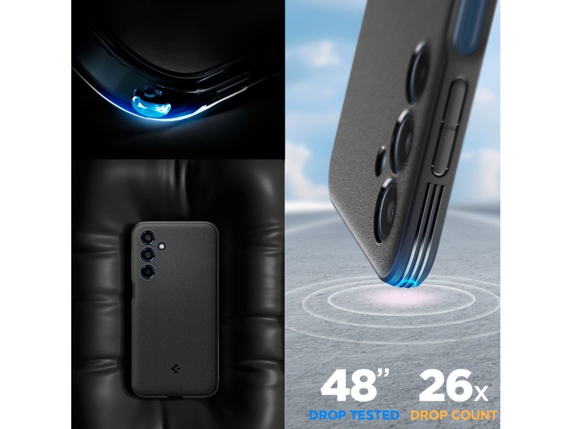 Capa Spigen Essential SandBlast para Samsung Galaxy M35 5G - Preta