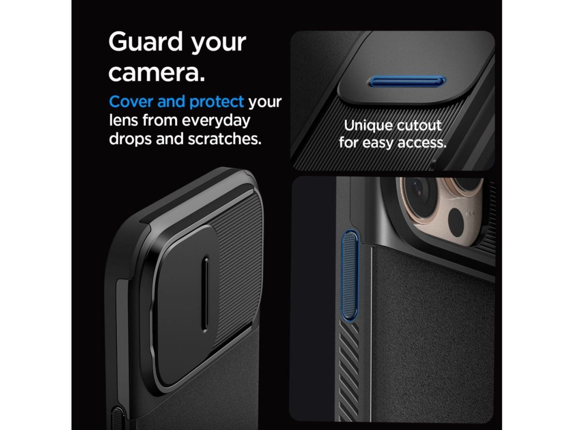 Funda Spigen Optik Armor Mag Case con MagSafe para iPhone 16 Pro Max - Negra