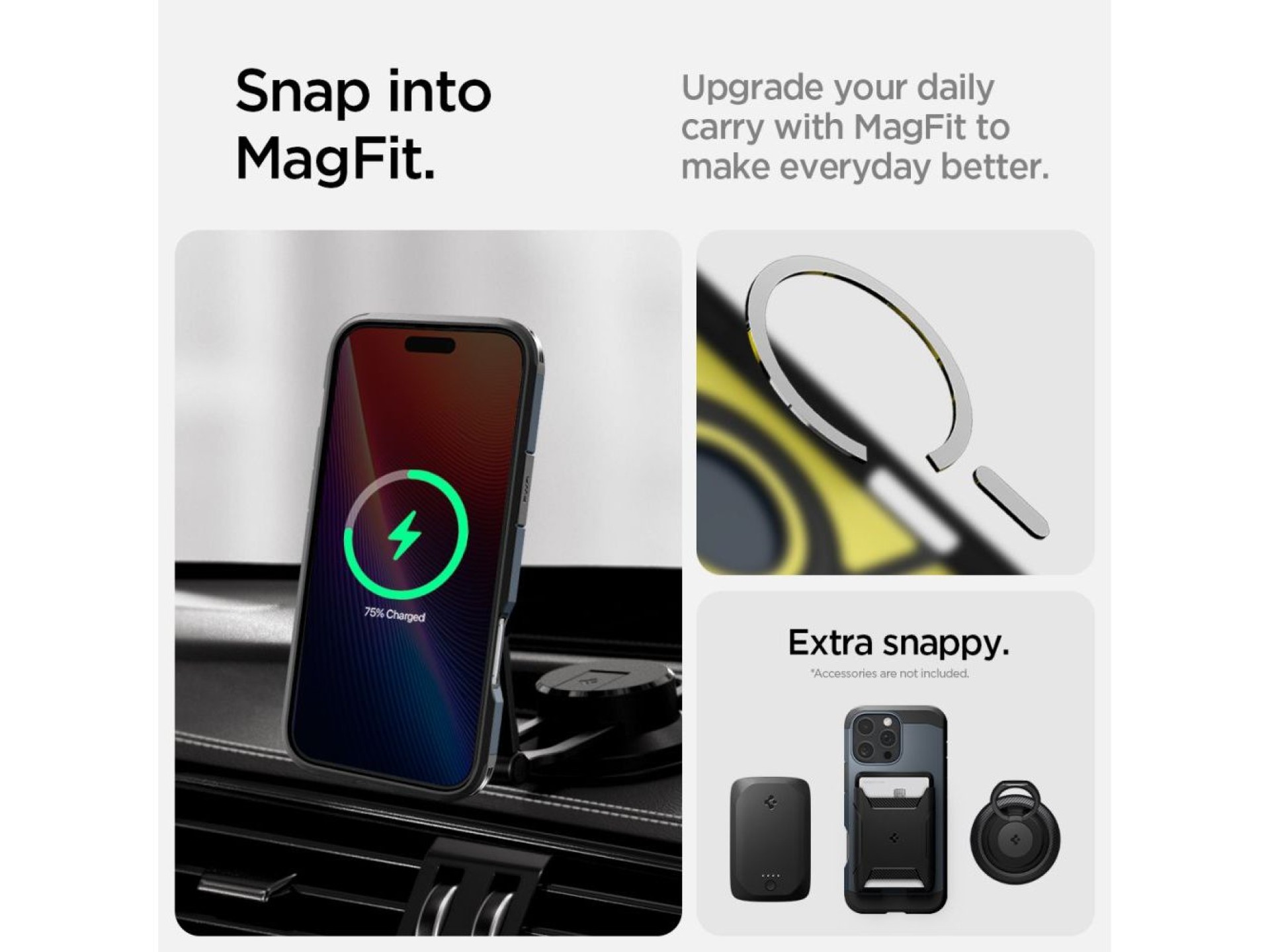 Funda Spigen Tough Armor MagSafe con soporte para iPhone 16 Pro Max - Gris oscuro