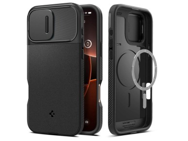 Spigen Optik Armor Mag Case with MagSafe for iPhone 16 Pro Max - Black Spigen Optik Armor Mag Case with MagSafe for iPhone 16 Pro Max - Black