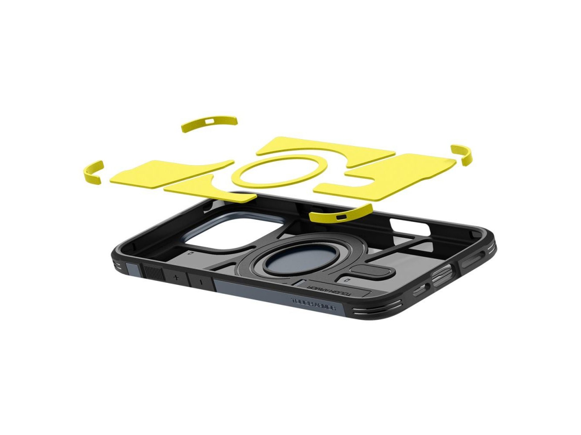 Funda Spigen Tough Armor MagSafe con soporte para iPhone 16 Pro Max - Gris oscuro