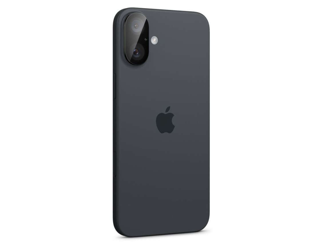 Protector de cámara Spigen Optik GLAS.TR (paquete de 2) para iPhone 16 / 16 PLUS - Negro