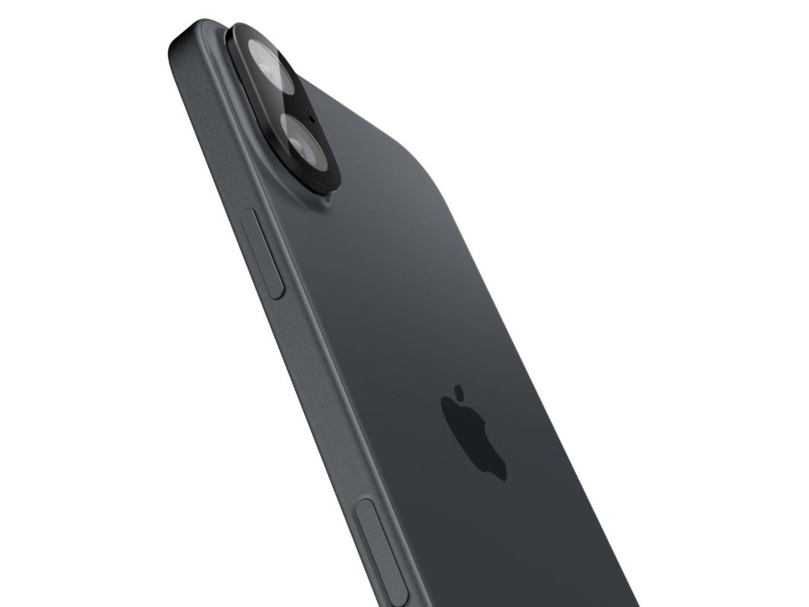 Protector de cámara Spigen Optik GLAS.TR (paquete de 2) para iPhone 16 / 16 PLUS - Negro