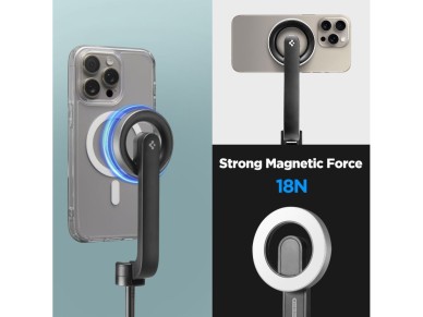Bastão de selfie Spigen S580W MagSafe Bluetooth com tripé - preto Bastão de selfie Spigen S580W MagSafe Bluetooth com tripé - preto