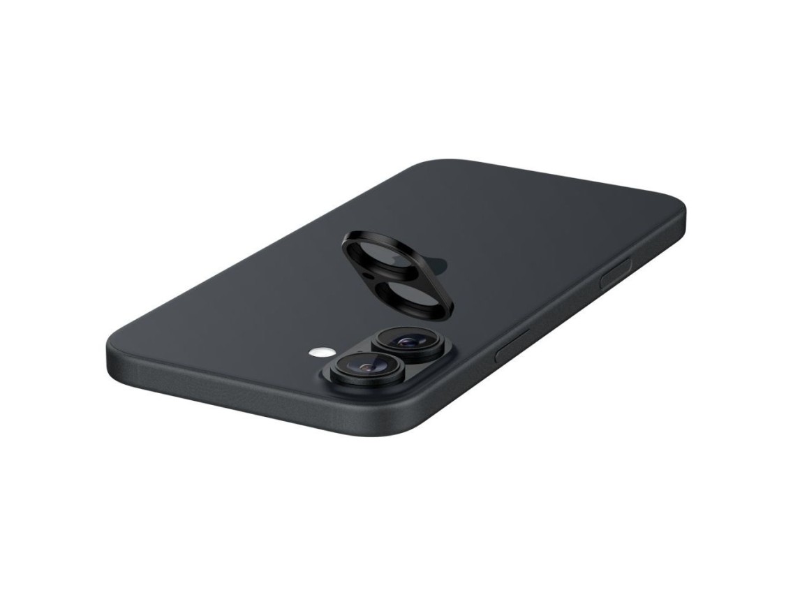 Protector de cámara Spigen Optik GLAS.TR (paquete de 2) para iPhone 16 / 16 PLUS - Negro