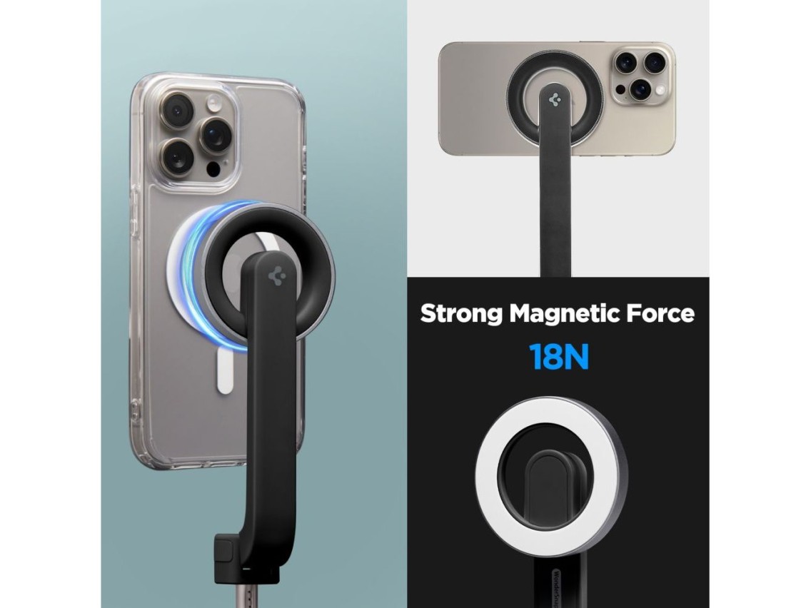 Selfie stick Spigen S571W MagSafe Bluetooth with tripod - black