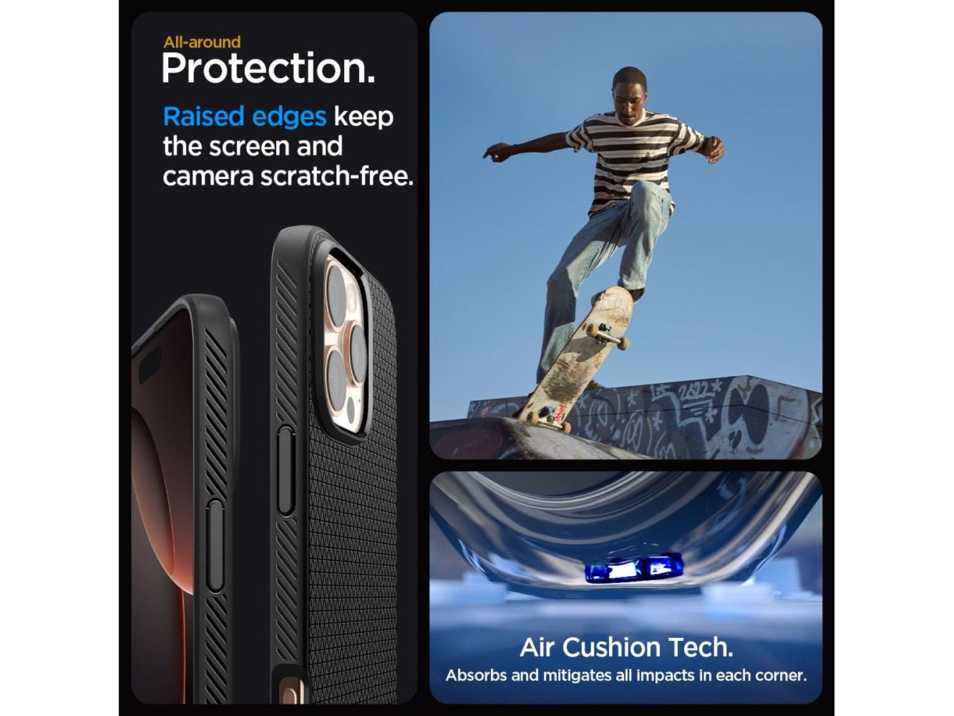 Funda Spigen Liquid Air para iPhone 16 Pro - Negra