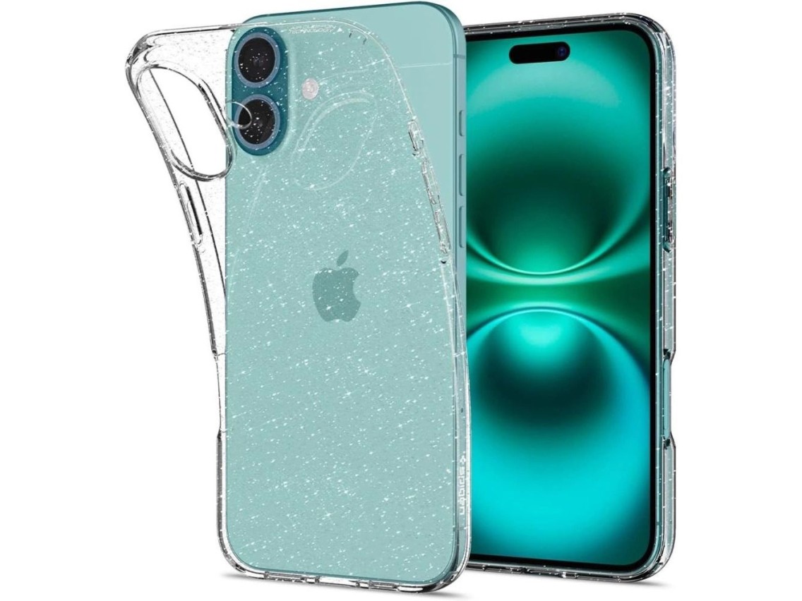 Capa Spigen Liquid Crystal para iPhone 16 Plus - Glitter transparente