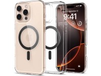 Capa Spigen Ultra Hybrid Mag com MagSafe em fibra de carbono para iPhone 16 Pro Max - Cinza Escuro Capa Spigen Ultra Hybrid Mag com MagSafe em fibra de carbono para iPhone 16 Pro Max - Cinza Escuro