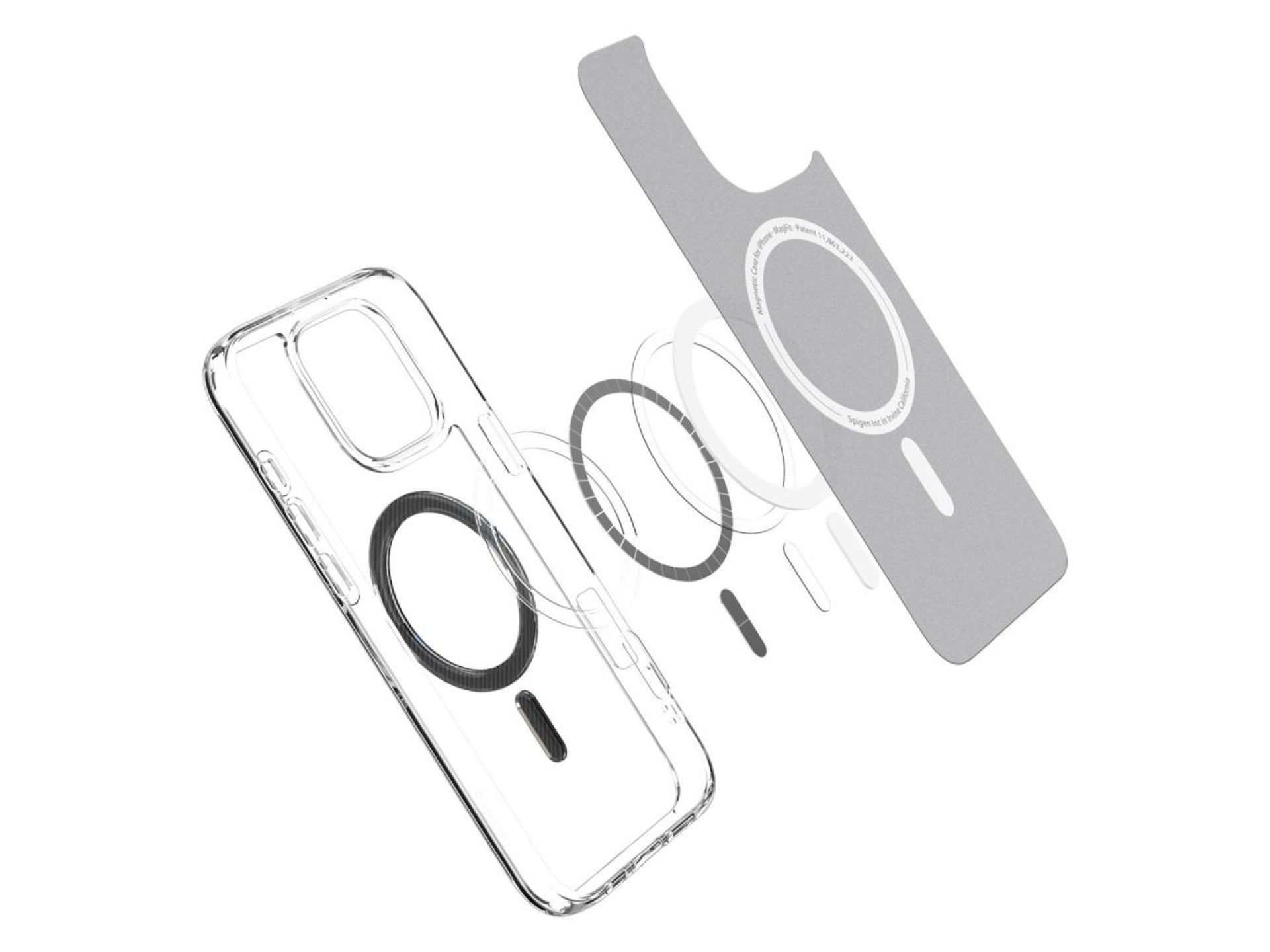 Capa Spigen Ultra Hybrid Mag com MagSafe em fibra de carbono para iPhone 16 Pro Max - Cinza Escuro