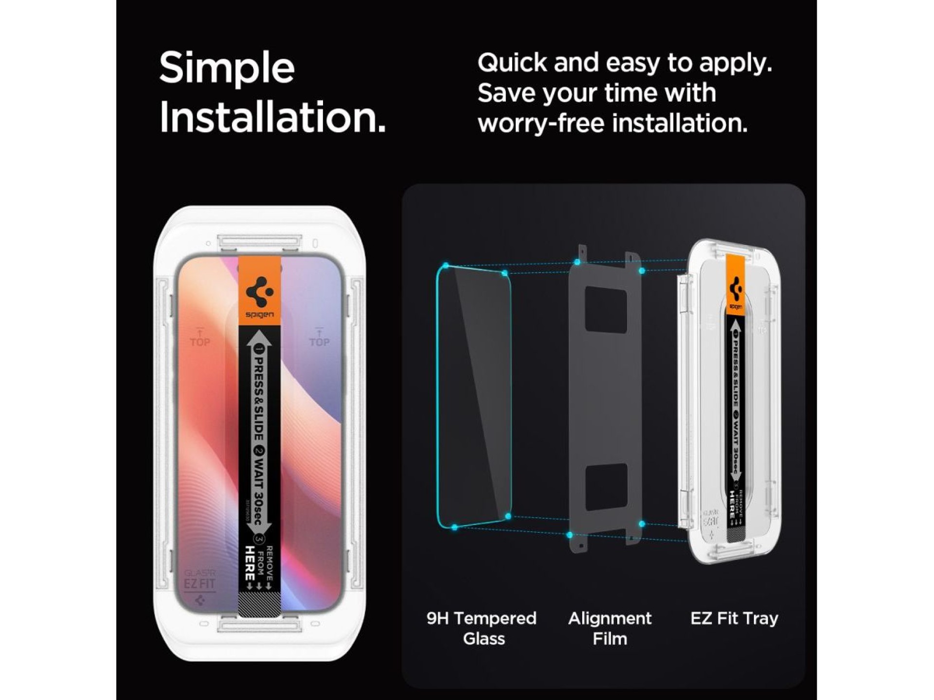 Spigen Glas.tR EZ Fit Privacy Tempered Glass for iPhone 16 Pro Max / 17 Pro Max - 2 pcs.