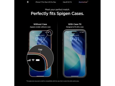 Spigen Glas.tR EZ Fit Pel�cula de Vidro Temperado para iPhone 16 Pro Max / 17 Pro Max - 2 unidades.