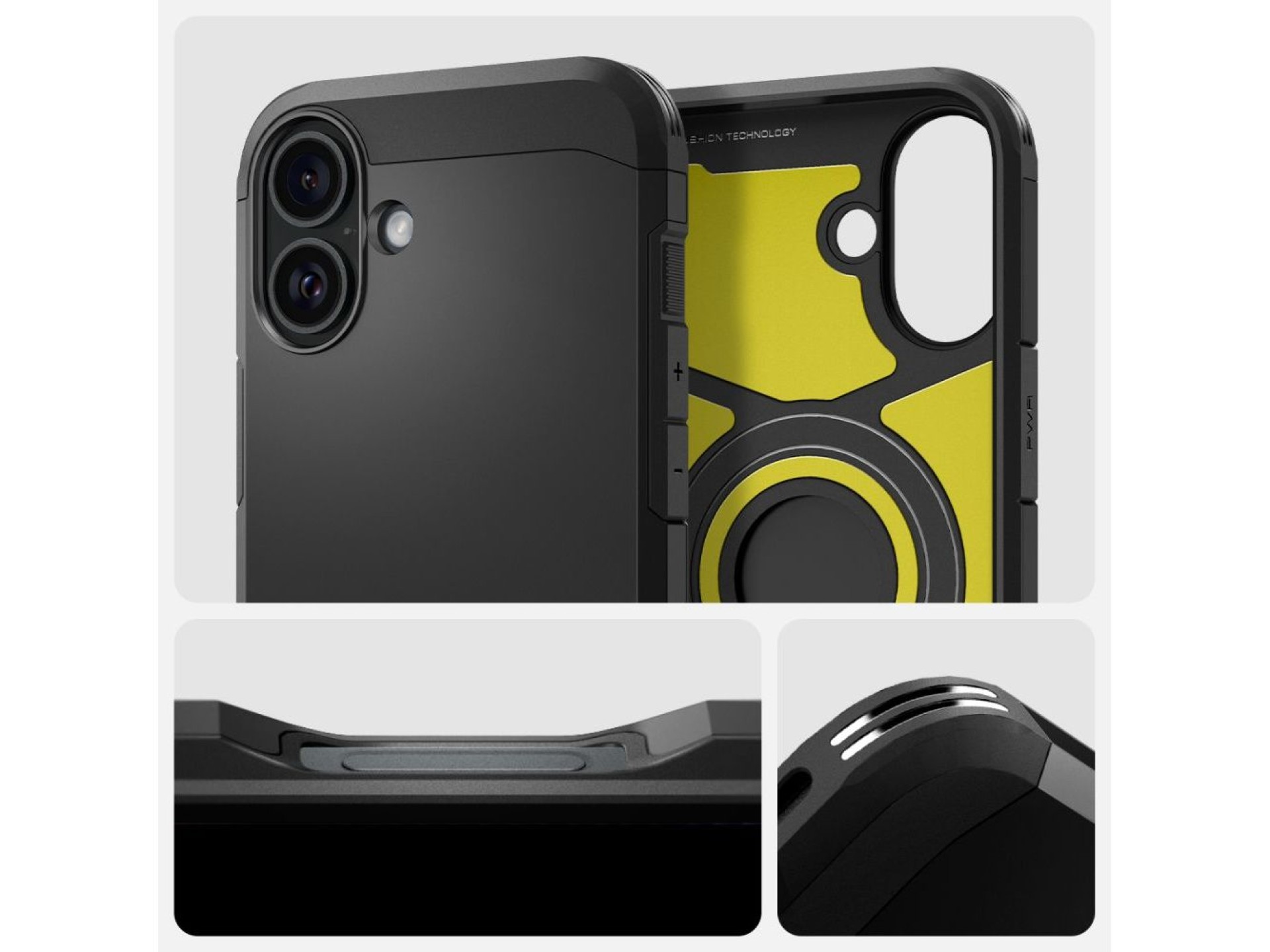 Spigen Tough Armor MagSafe case with stand for iPhone 16 - black