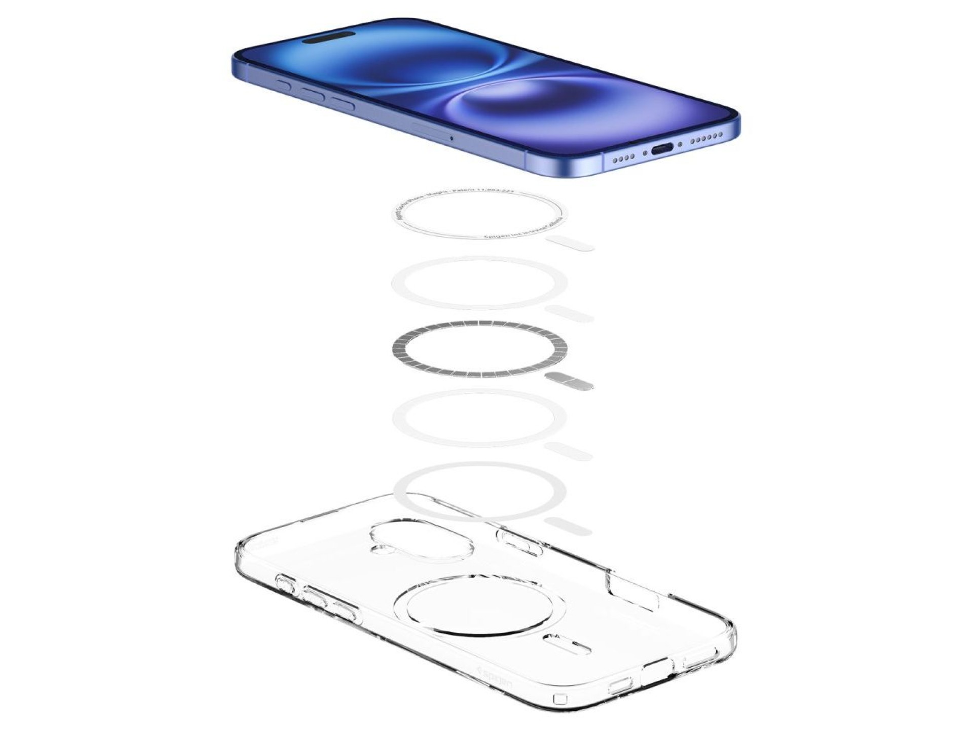 Funda Spigen Liquid Crystal Mag Case con MagSafe para iPhone 16 - Transparente