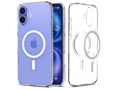 Funda Spigen Liquid Crystal Mag Case con MagSafe para iPhone 16 - Transparente