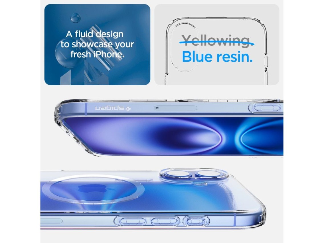 Funda Spigen Liquid Crystal Mag Case con MagSafe para iPhone 16 - Transparente