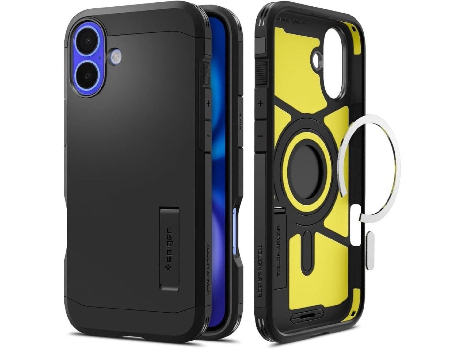 Spigen Tough Armor MagSafe case with stand for iPhone 16 - black