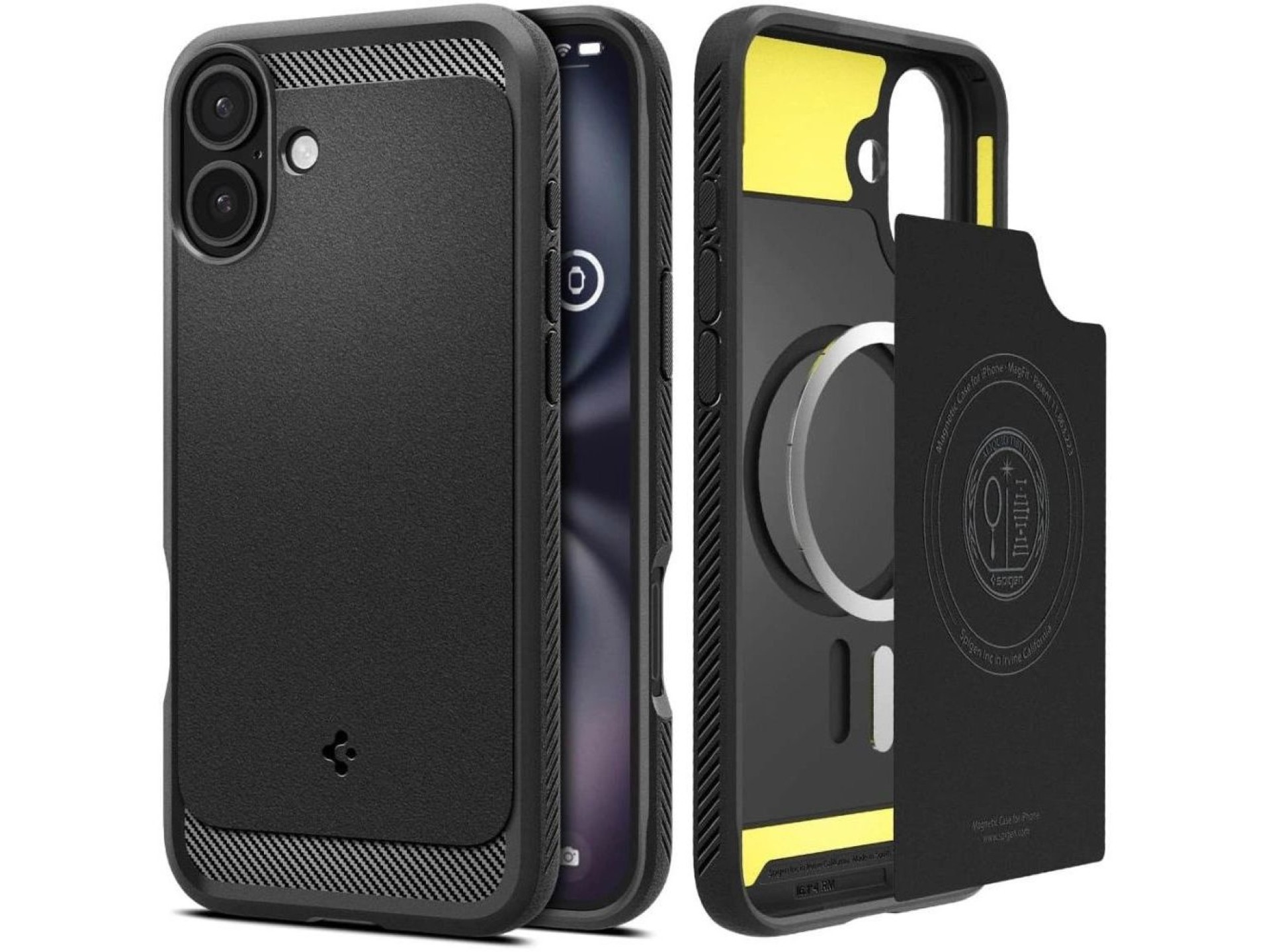 Funda Spigen Rugged Armor MagSafe para iPhone 16 - negra