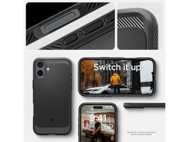 Funda Spigen Rugged Armor MagSafe para iPhone 16 - negra