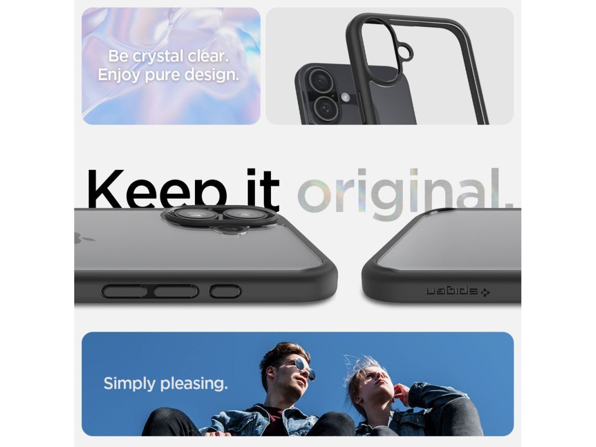 Funda Spigen Ultra Hybrid para iPhone 16 - Negro mate