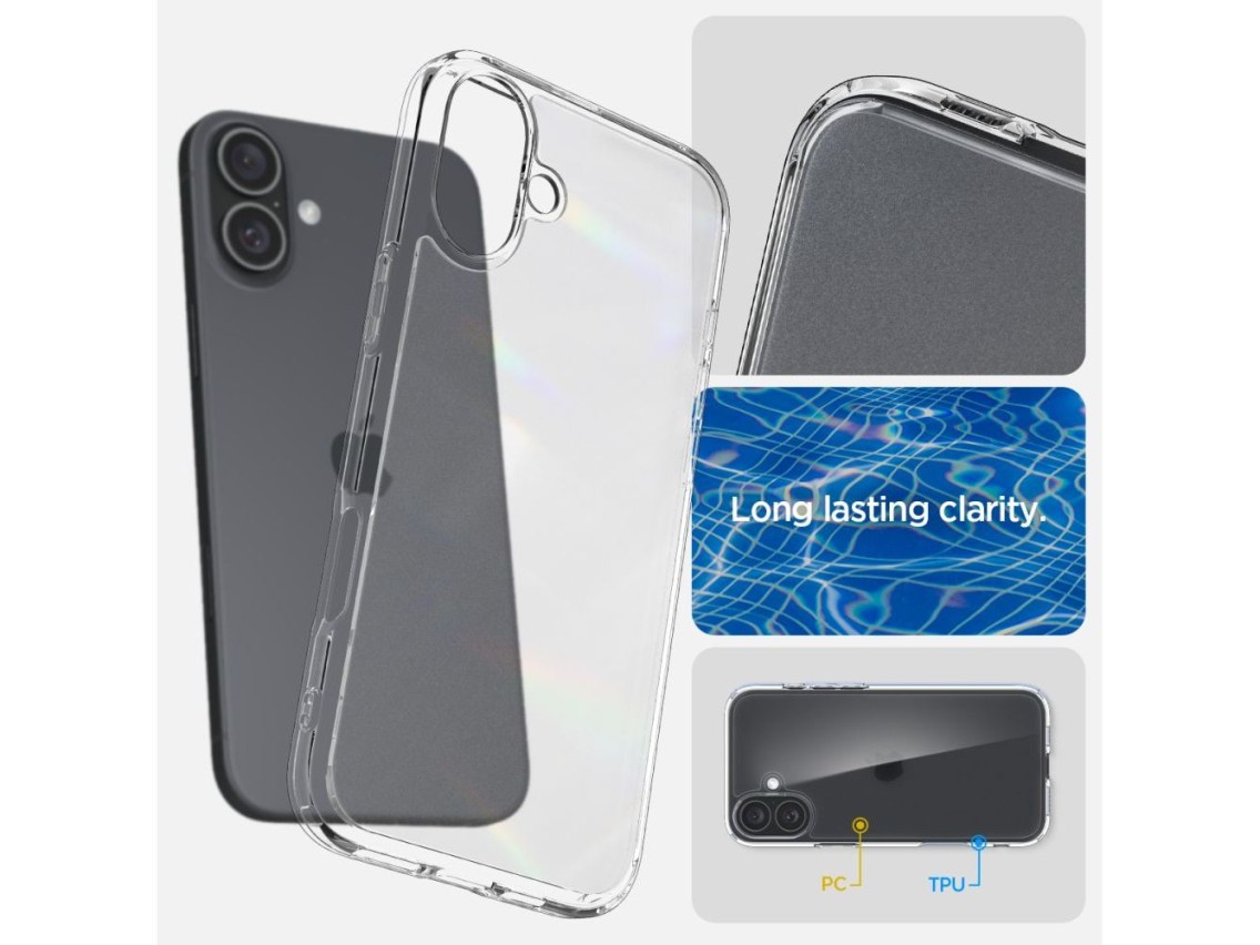 Capa Spigen Ultra Hybrid para iPhone 16 - Transparente