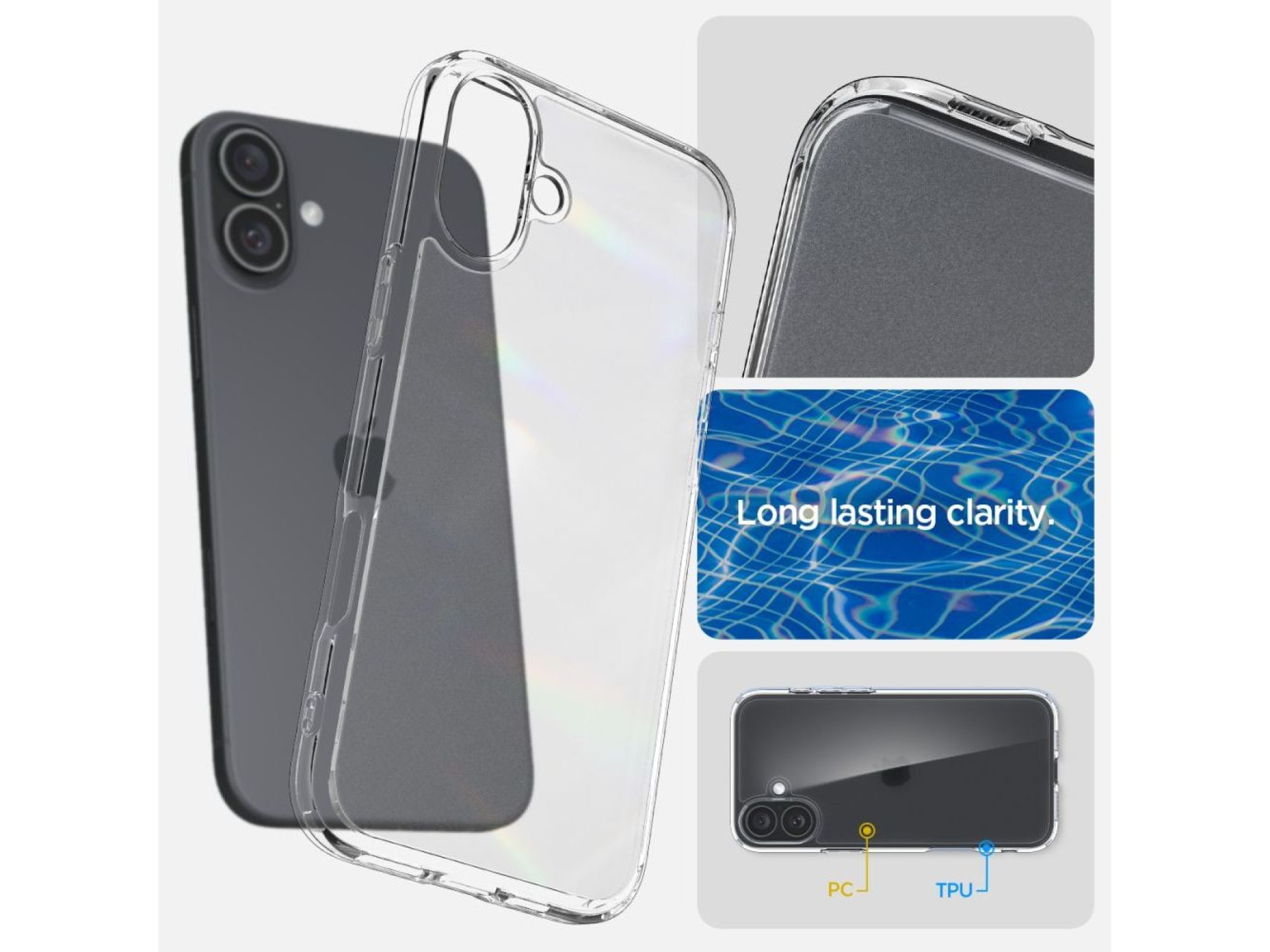 Capa Spigen Ultra Hybrid para iPhone 16 - Transparente