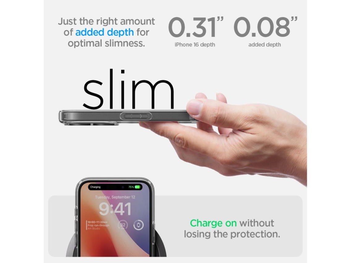 Capa Spigen Ultra Hybrid para iPhone 16 - Transparente