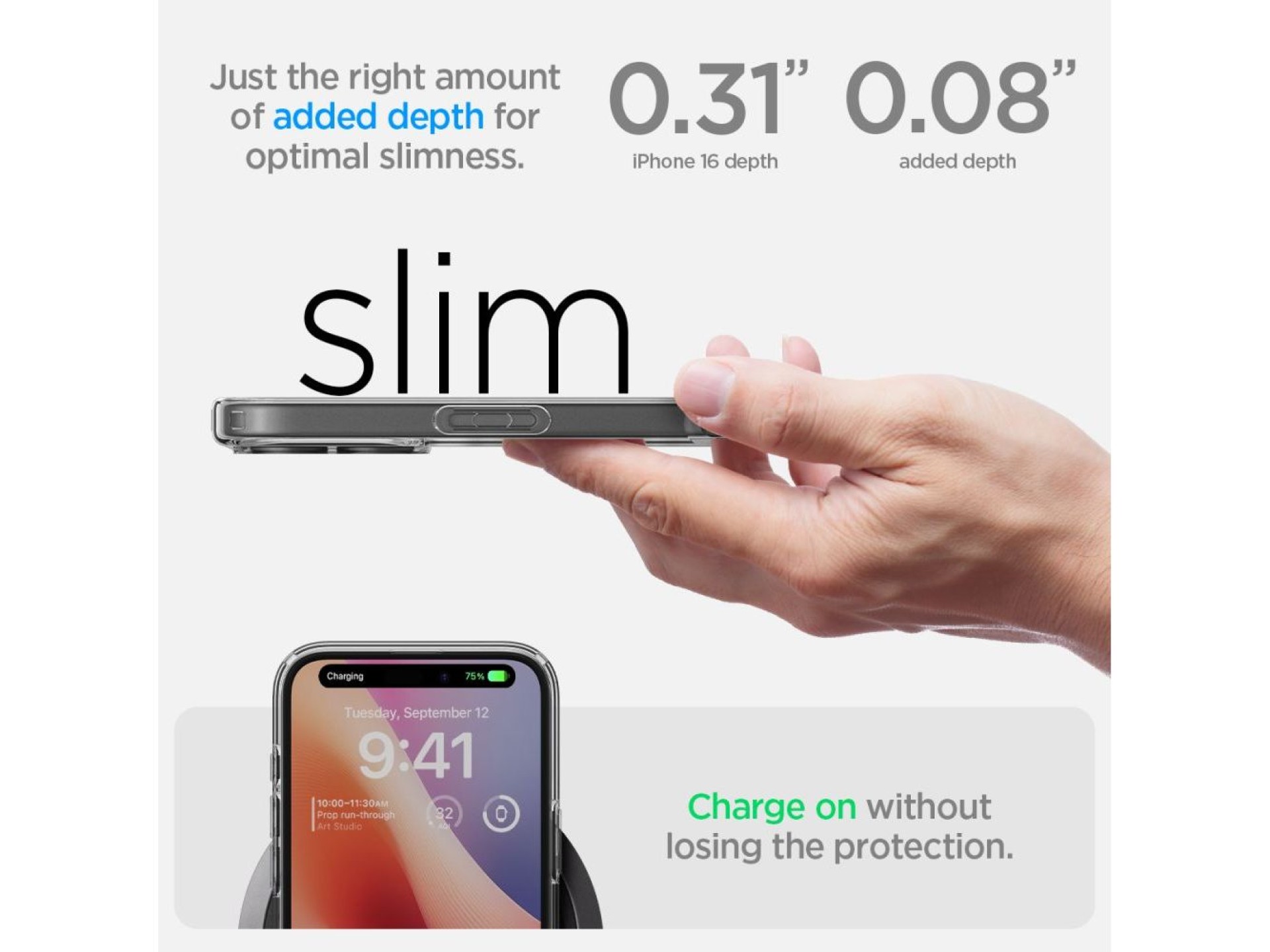 Capa Spigen Ultra Hybrid para iPhone 16 - Transparente