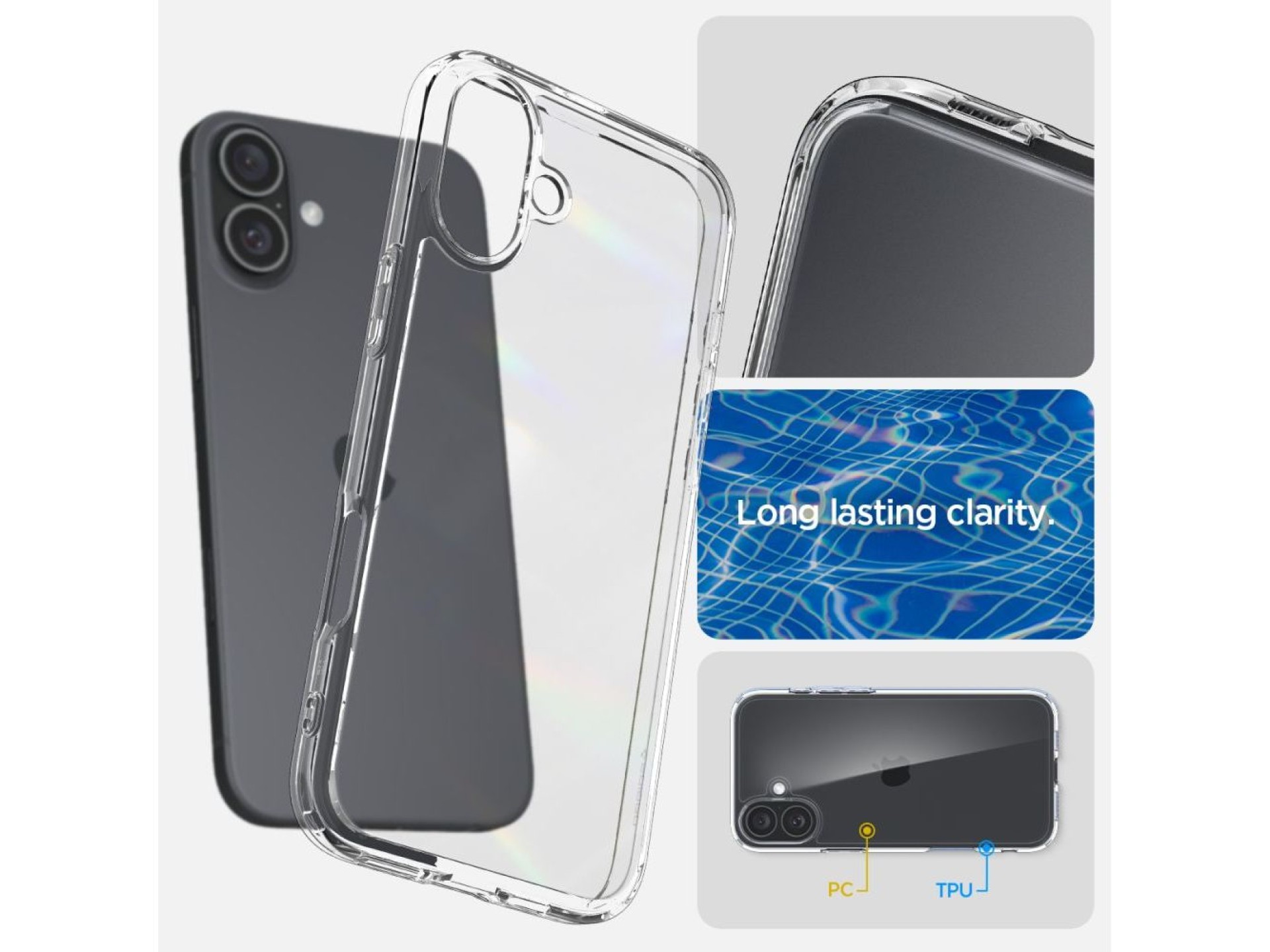 Capa Spigen Ultra Hybrid para iPhone 16 - Transparente