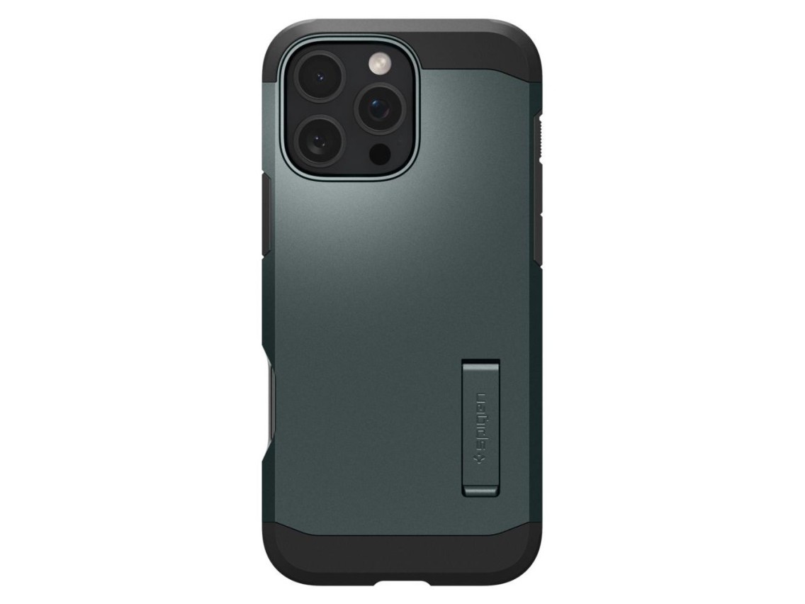 Capa Spigen Tough Armor MagSafe com suporte para iPhone 16 Pro - Verde