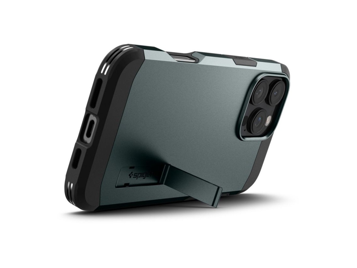 Capa Spigen Tough Armor MagSafe com suporte para iPhone 16 Pro - Verde