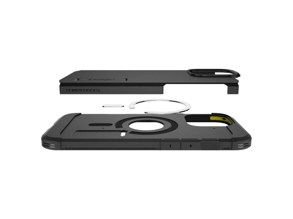 Funda Spigen Tough Armor MagSafe con soporte para iPhone 16 Pro - Negra