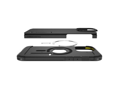 Funda Spigen Tough Armor MagSafe con soporte para iPhone 16 Pro - Negra