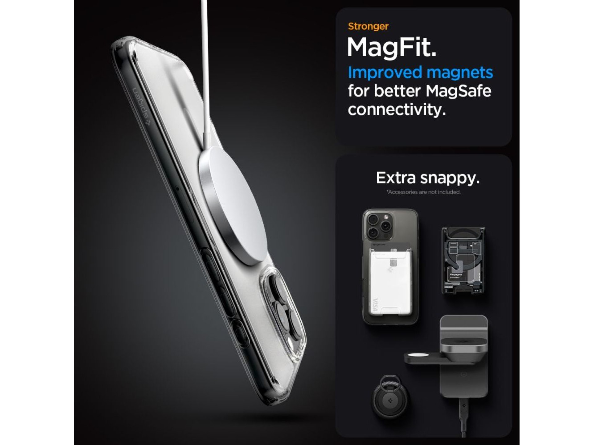 Funda Spigen Ultra Hybrid Mag Case con MagSafe para iPhone 16 Pro - Transparente