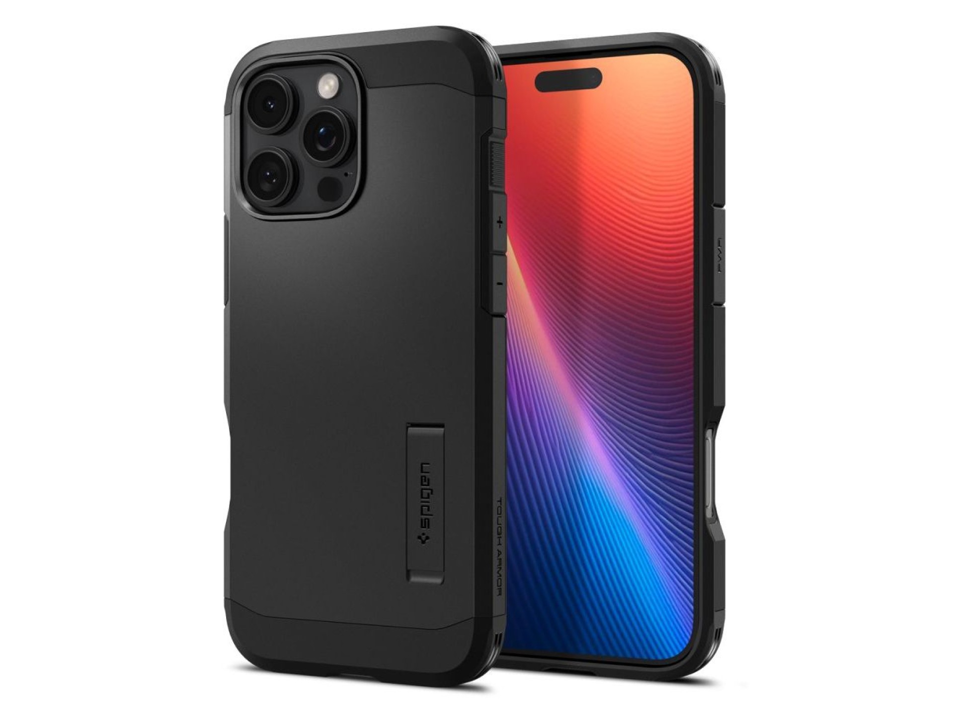 Funda Spigen Tough Armor MagSafe con soporte para iPhone 16 Pro - Negra