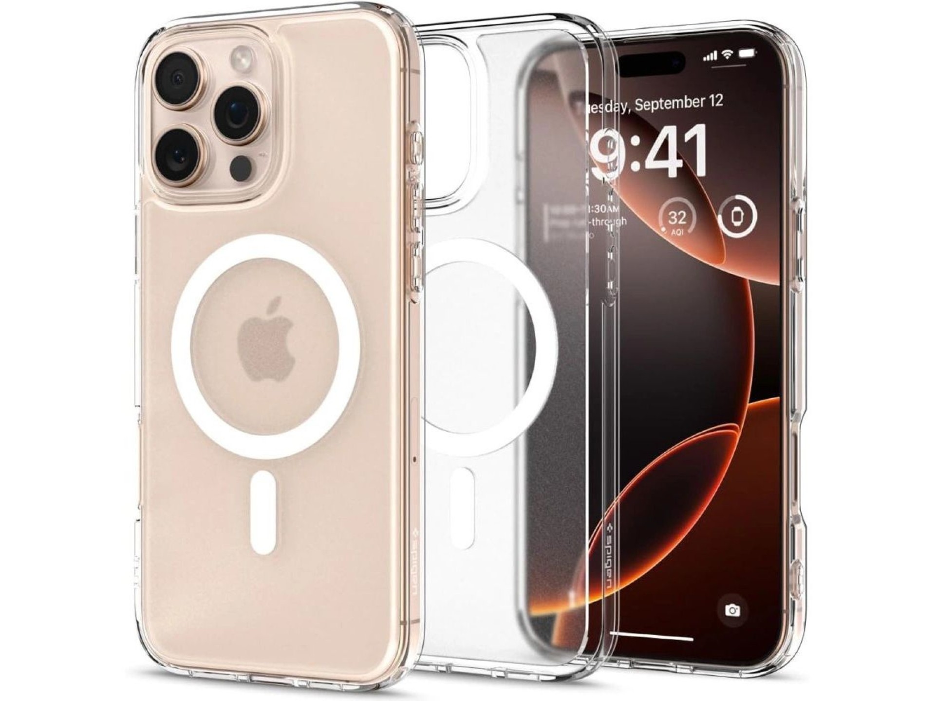 Funda Spigen Ultra Hybrid Mag Case con MagSafe para iPhone 16 Pro - Transparente