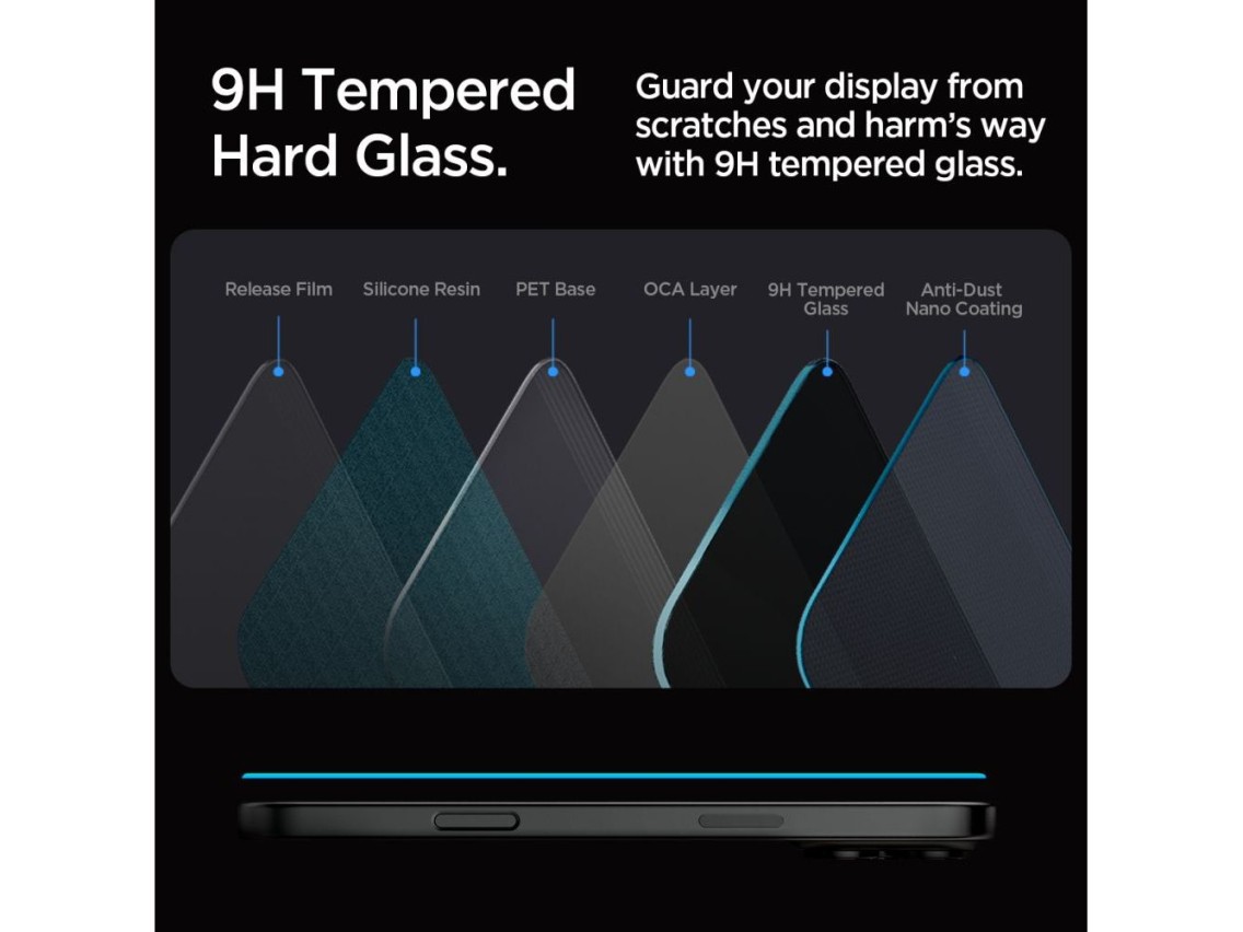 Spigen Glas.tR EZ Fit Privacy Tempered Glass for iPhone 16 Pro / 17 / 17 Pro - 2 pcs.
