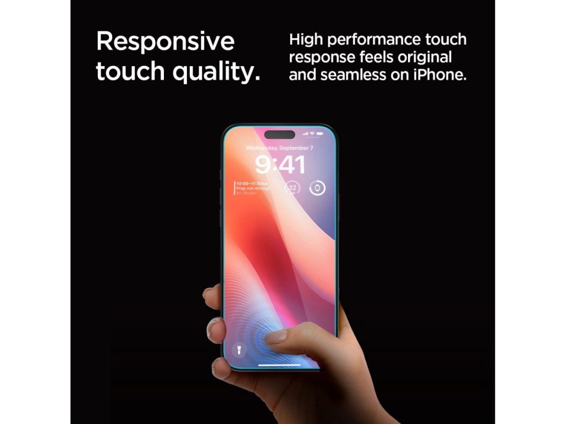 Protector de pantalla de vidrio templado Spigen Glas.tR EZ Fit Privacy para iPhone 16 Pro / 17 / 17